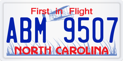 NC license plate ABM9507