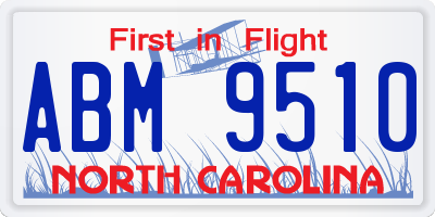 NC license plate ABM9510