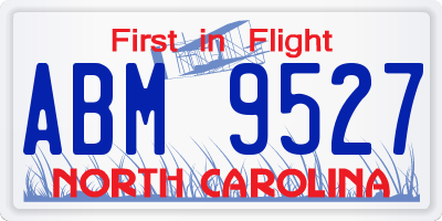 NC license plate ABM9527