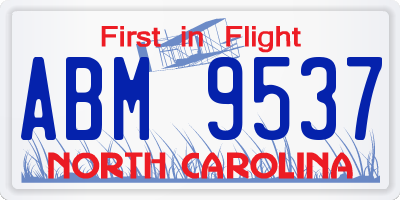 NC license plate ABM9537