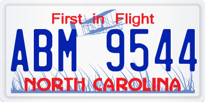 NC license plate ABM9544