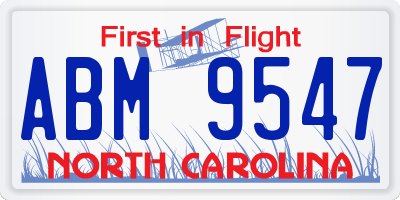 NC license plate ABM9547