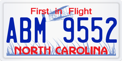 NC license plate ABM9552