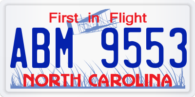 NC license plate ABM9553