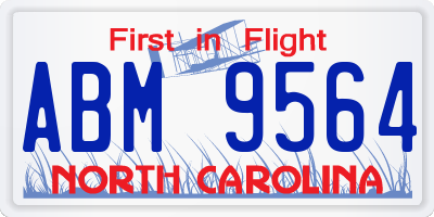 NC license plate ABM9564