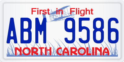 NC license plate ABM9586