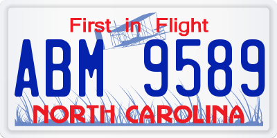 NC license plate ABM9589