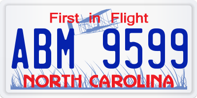 NC license plate ABM9599