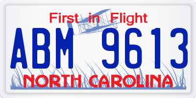 NC license plate ABM9613
