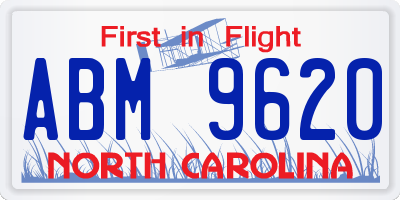 NC license plate ABM9620