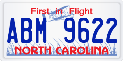 NC license plate ABM9622