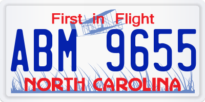 NC license plate ABM9655