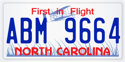 NC license plate ABM9664