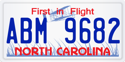 NC license plate ABM9682