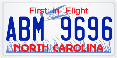 NC license plate ABM9696