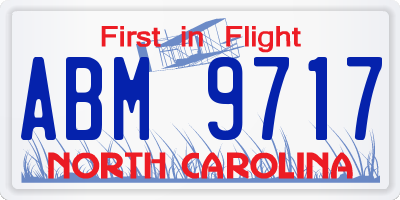 NC license plate ABM9717
