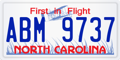 NC license plate ABM9737
