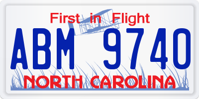 NC license plate ABM9740