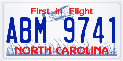 NC license plate ABM9741