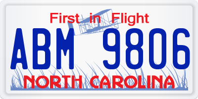 NC license plate ABM9806