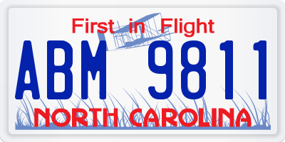 NC license plate ABM9811