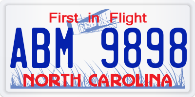 NC license plate ABM9898