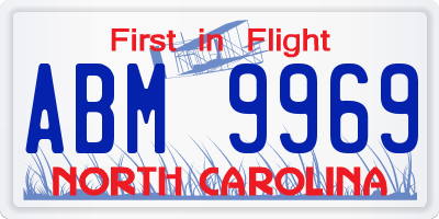 NC license plate ABM9969
