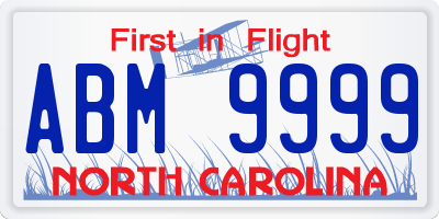 NC license plate ABM9999