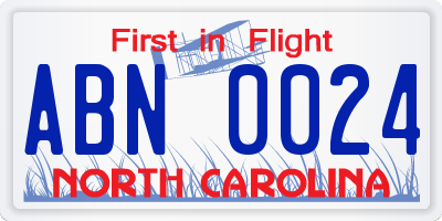 NC license plate ABN0024