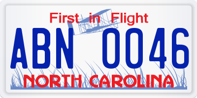 NC license plate ABN0046