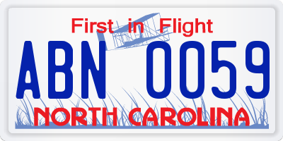 NC license plate ABN0059