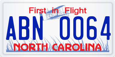 NC license plate ABN0064