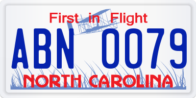 NC license plate ABN0079