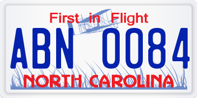NC license plate ABN0084