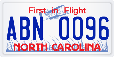 NC license plate ABN0096