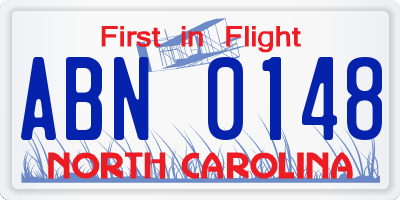 NC license plate ABN0148