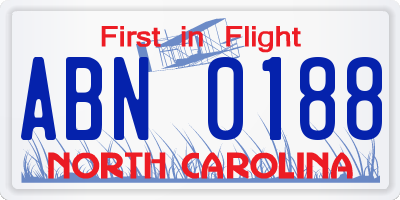 NC license plate ABN0188