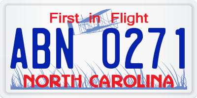 NC license plate ABN0271