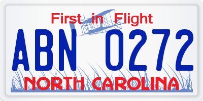 NC license plate ABN0272