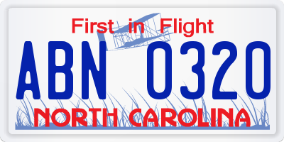 NC license plate ABN0320