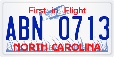 NC license plate ABN0713