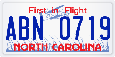 NC license plate ABN0719
