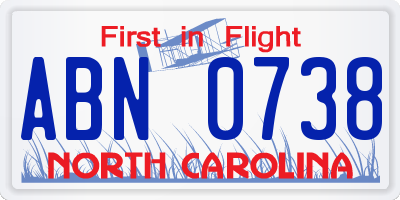 NC license plate ABN0738
