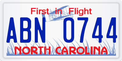 NC license plate ABN0744