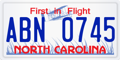 NC license plate ABN0745