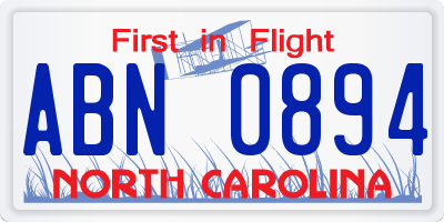 NC license plate ABN0894