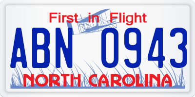 NC license plate ABN0943
