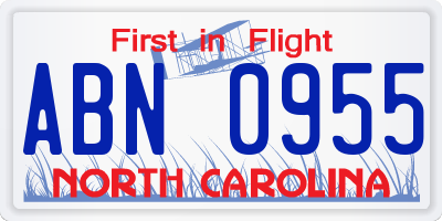 NC license plate ABN0955