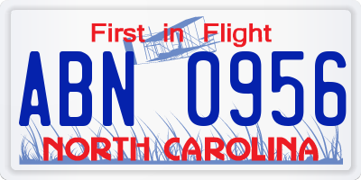 NC license plate ABN0956
