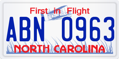NC license plate ABN0963
